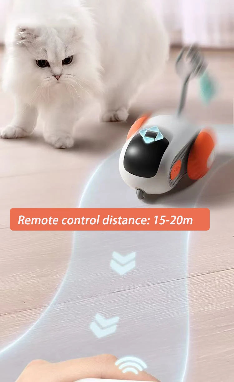 Smart Rechargeable Moving Electric Cat Toy – Remote-Controlled Interactive Training Car