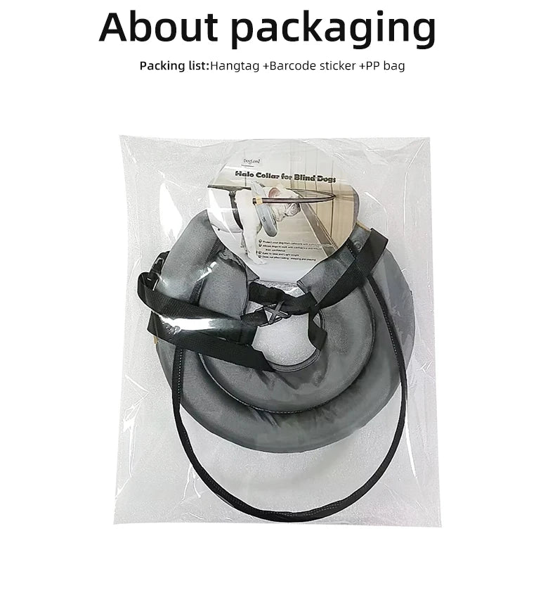 Blind Dog Collar Safety Harness – Adjustable Reflective Anti-Collision Guide Ring for Blind Dogs & Cats