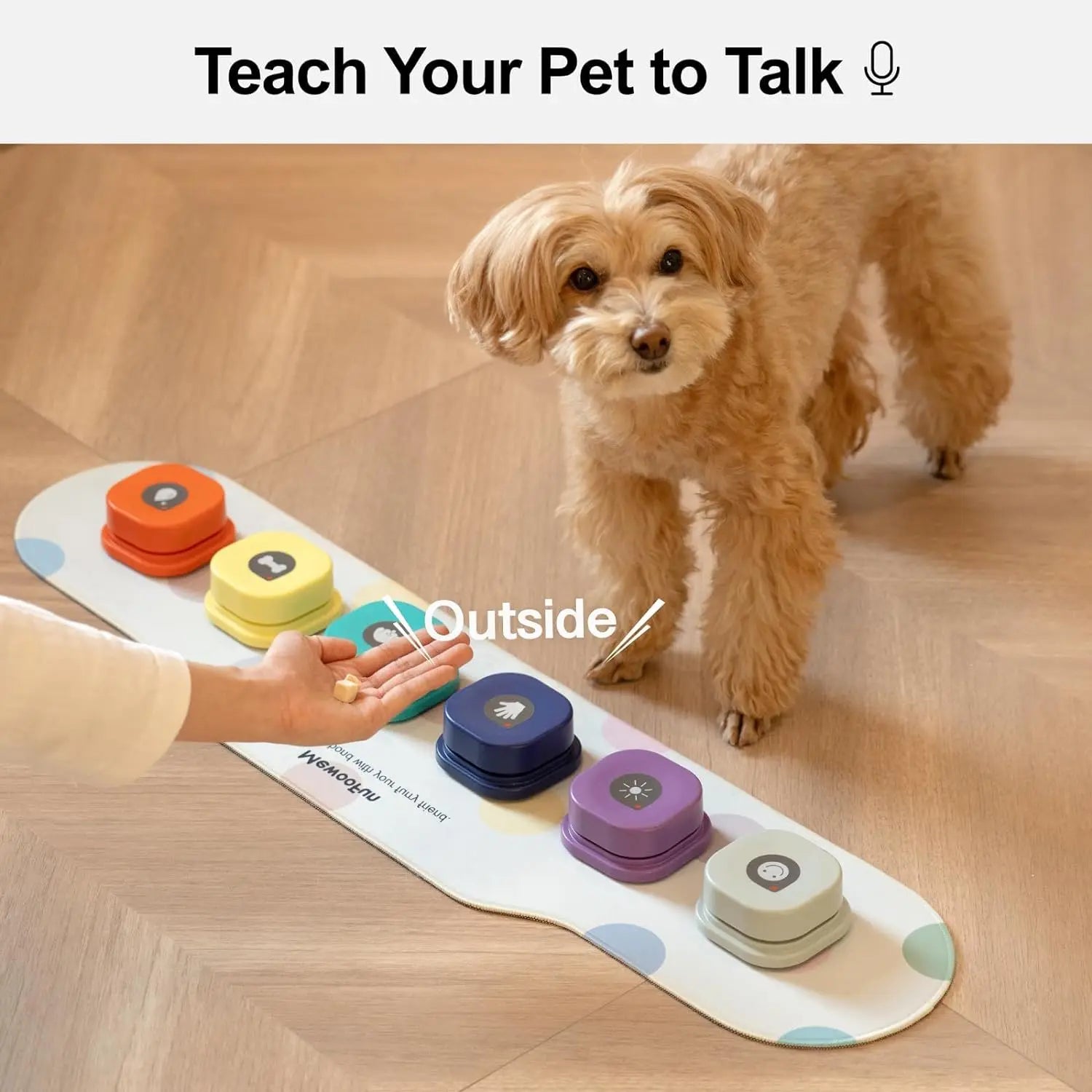 Mewoofun Talking Dog Buttons – Voice Recording Communication Buttons for Pets with Mat | Interactive Training Buzzer for Dogs & Cats