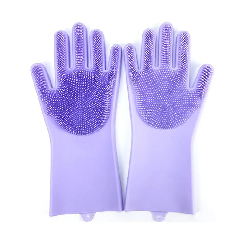 Pet Grooming Gloves for Dogs & Cats – Silicone Bathing, Hair Removal & Cleaning Gloves with Skin Protection