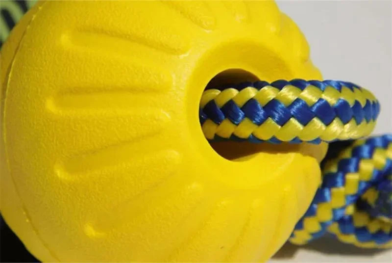 Indestructible Chew Ring Toy – Bite-Resistant Rope Ball for Dogs