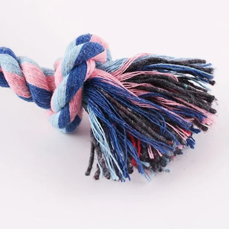 Colorful Double Knot Dog Rope Toy – Durable Teething Chew Toy for Small & Large Dogs