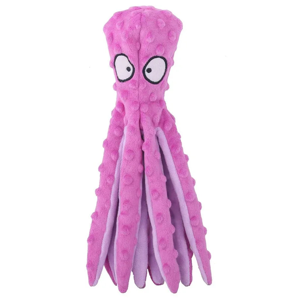 🐶 Dog Vocal Octopus Plush Toy – Soft, No-Stuffing Chew & Teething Toy