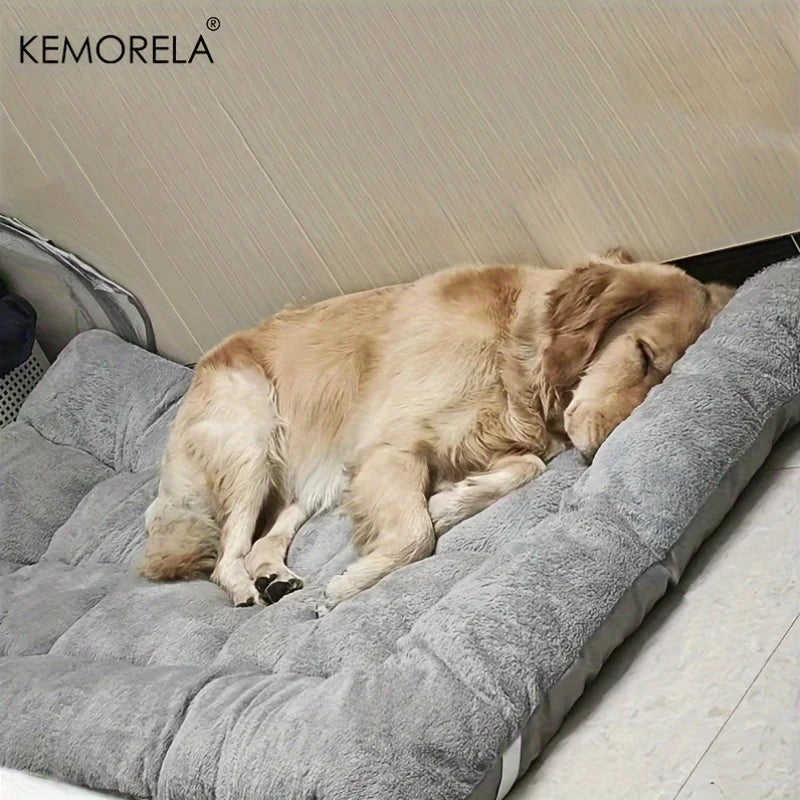 KEMORELA Extra Large Plush Dog Bed – Super Soft Thick Crate Mat for Small, Medium & Large Dogs