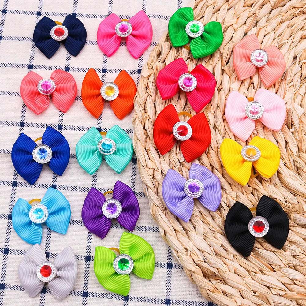 Dog Hair Bows 🎀 20pcs Summer Diamond Grooming Acce