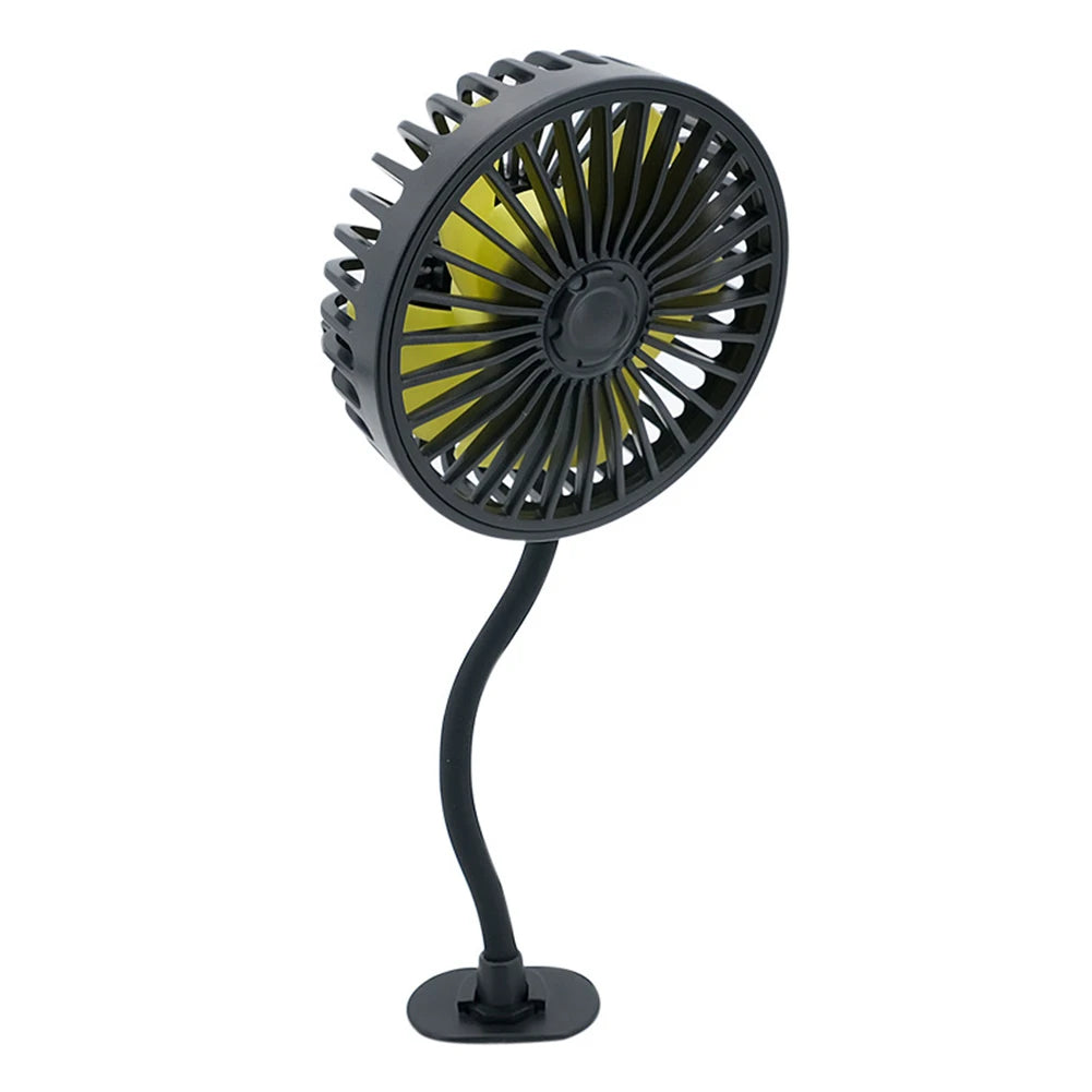 Car Air Cooling Fan – USB Powered Back Seat Fan with 3-Speed Wind Adjustment & 5 ABS Fan Blades