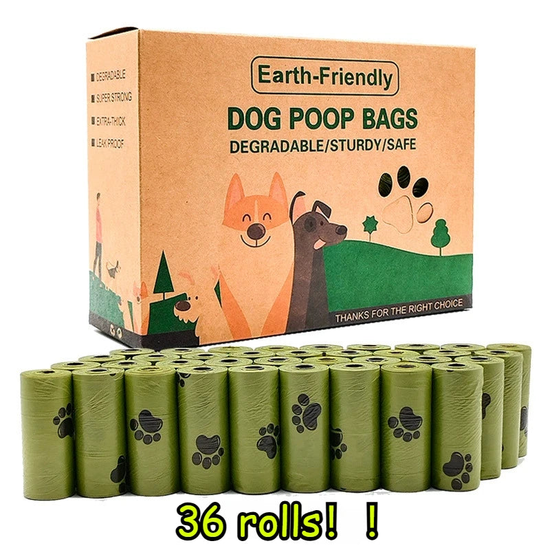 36 Rolls (540 Bags) Leak-Proof Dog Poop Bags – Paw Print Design Pet Waste Bags for Outdoor Cleaning