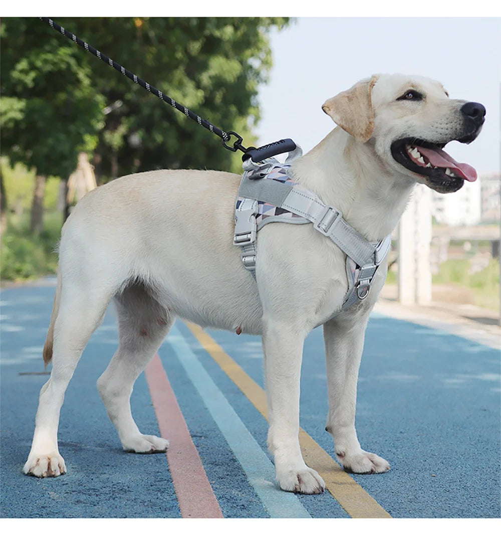 🐾 Multifunctional Reflective Dog Harness – Outdoor Training & Comfort Vest for Medium & Large Dogs
