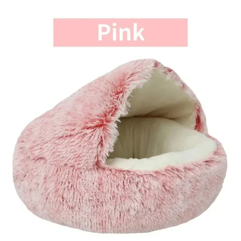 Soft Plush Round Cat Bed – Warm, Cozy Winter Nest for Cats & Small Dogs