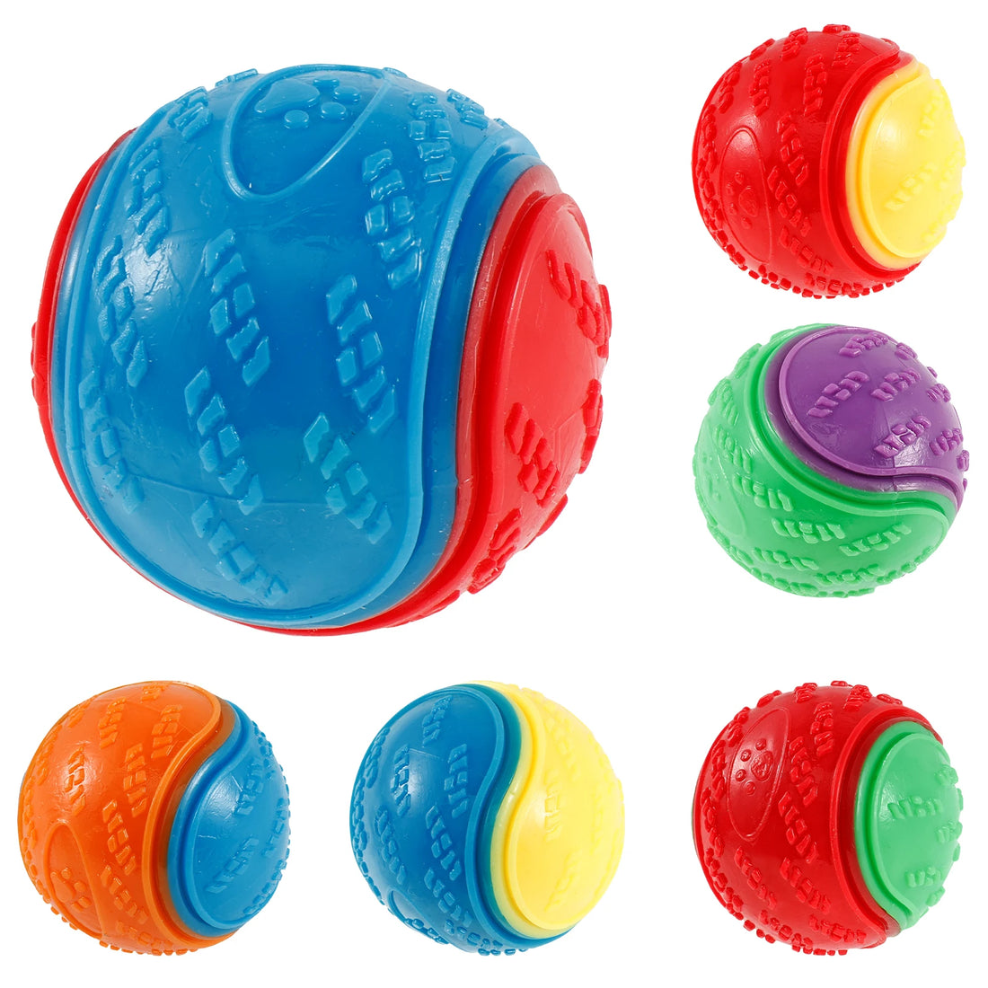 6PCS Squeaky Dog Balls – Interactive TPR Chew Toys for Dogs, Bite-Resistant & Teeth Cleaning Pet Toys