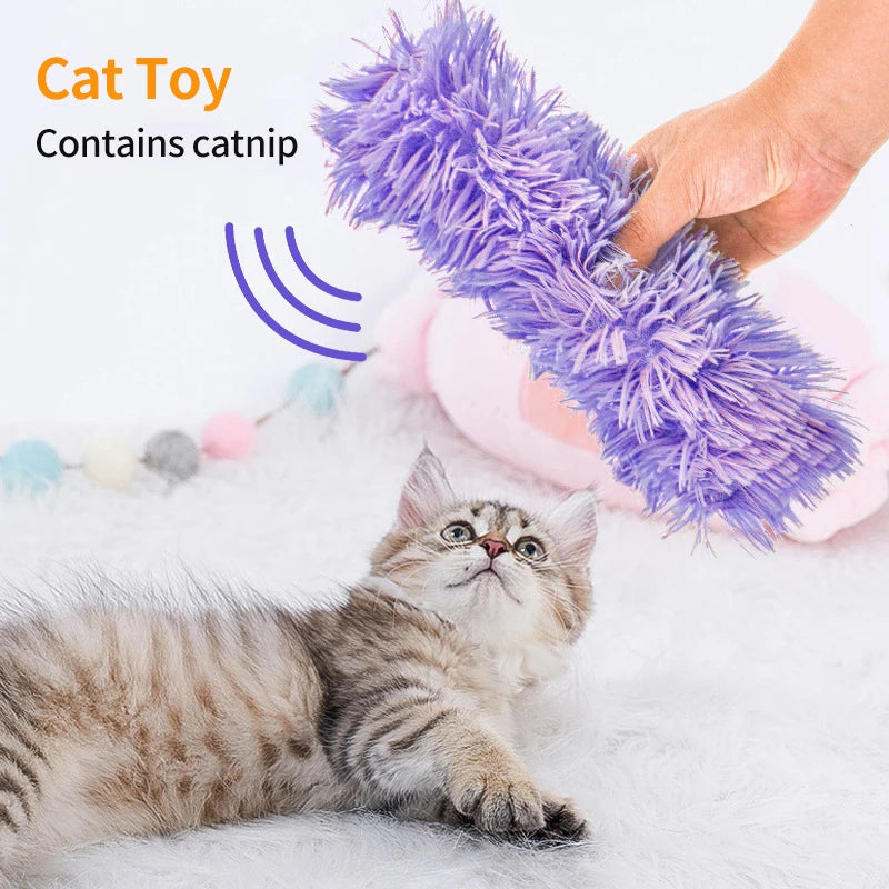 Plush Catnip Chew Toy – Soft Cat Pillow Teaser for Interactive Play