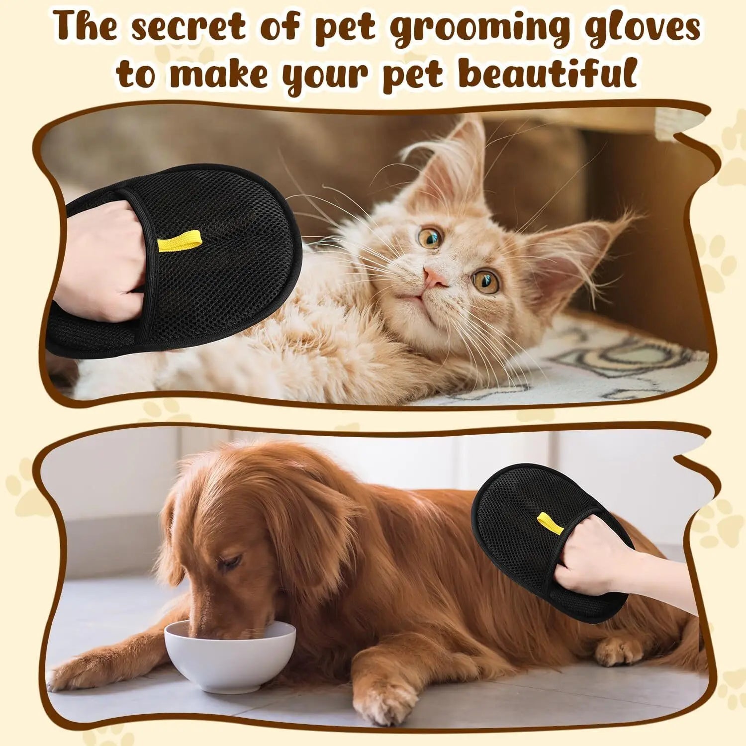 1/2PCS Double-Sided Pet Hair Remover Glove – Reusable Fur Magnet Glove for Cats, Dogs, Carpets & Sofas