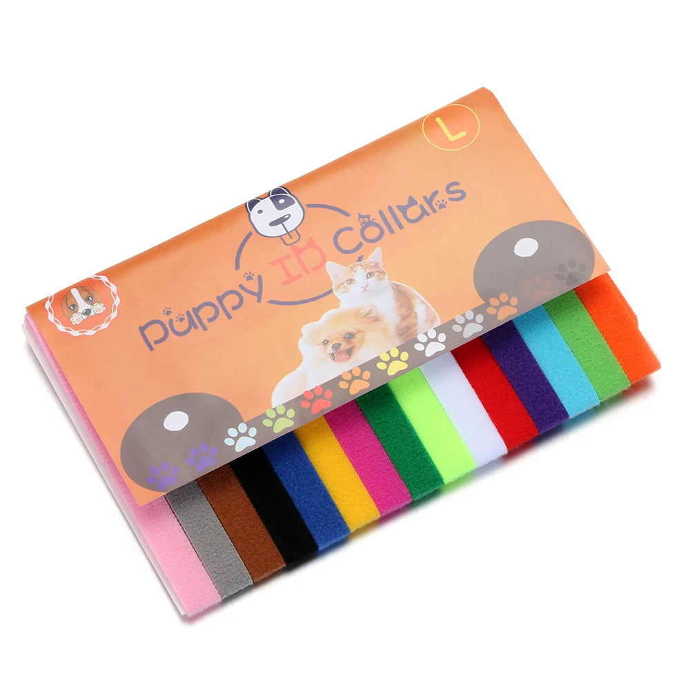 15PCS Adjustable Puppy ID Collars – Soft Nylon Newborn Whelping Collars for Puppies & Kittens