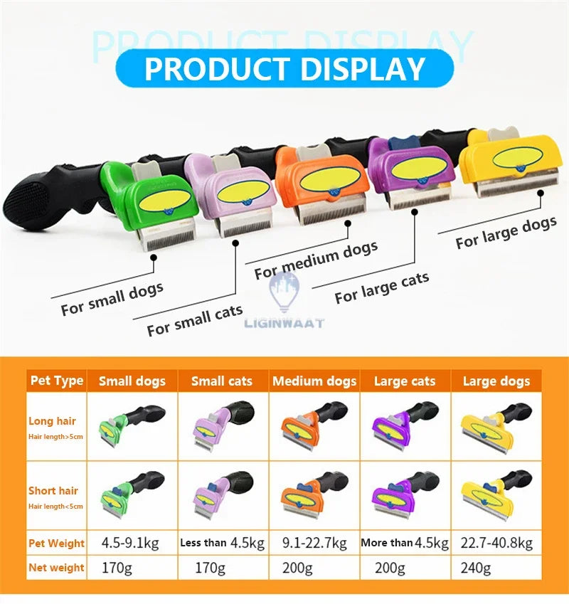 🐶 Dogs & Cats Hair Shedding Massage Comb – Pet Grooming Brush for Hair Removal & Massage