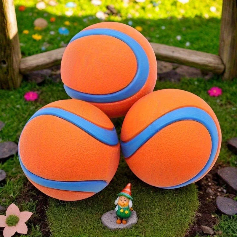 2pcs Orange Rubber Dog Balls – Durable Chew & Training Toys 🟠🐾
