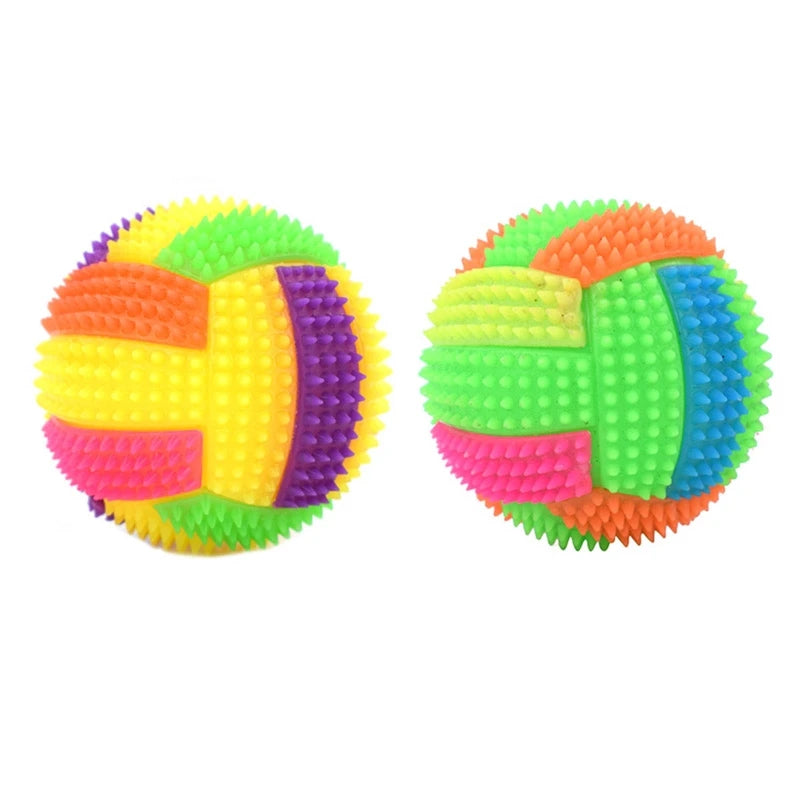 Squeaky Glowing Dog Chew Ball – Non-Toxic Rubber Toy for Small to Large Dogs, Teeth Cleaning & Boredom Relief