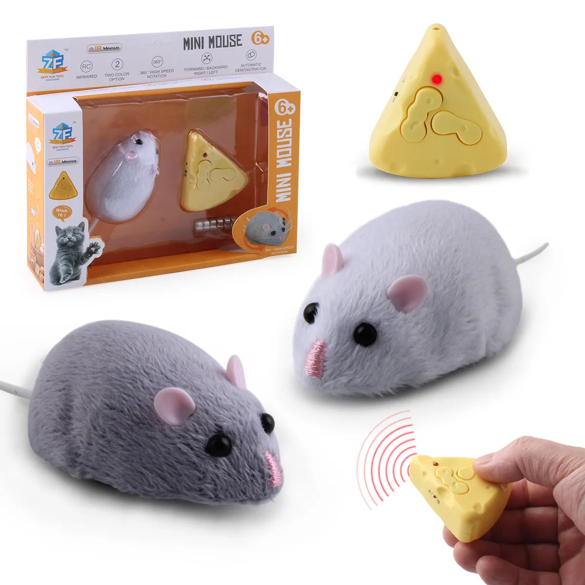 Electric RC Mouse Cat Toy – Remote Control Infrared Moving Rat for Interactive Pet Play & Pranks