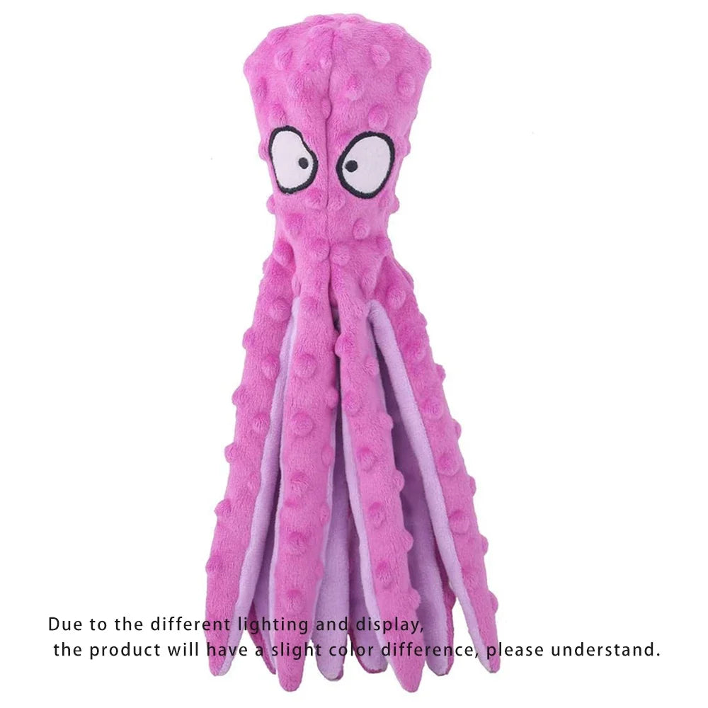 🐶 Dog Vocal Octopus Plush Toy – Soft, No-Stuffing Chew & Teething Toy