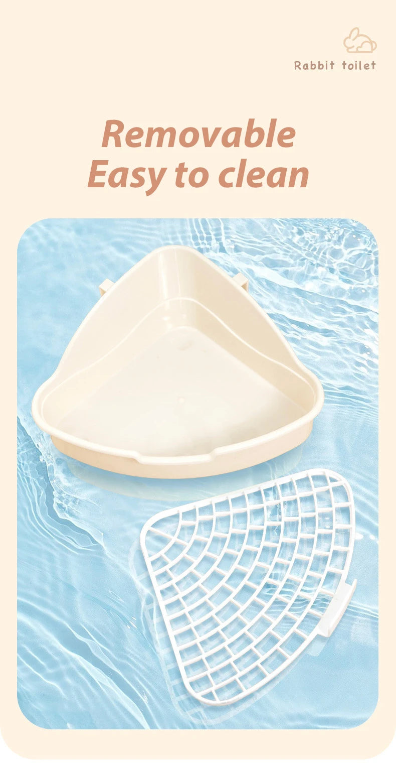 Corner Rabbit Litter Pan – Small Animal Potty Trainer for Bunnies, Ferrets, Hamsters, Guinea Pigs & More