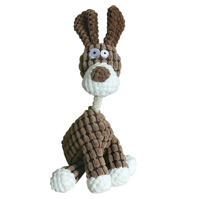 Donkey Plush Squeaky Dog Toy – Corduroy Chew & Training Toy for Puppies