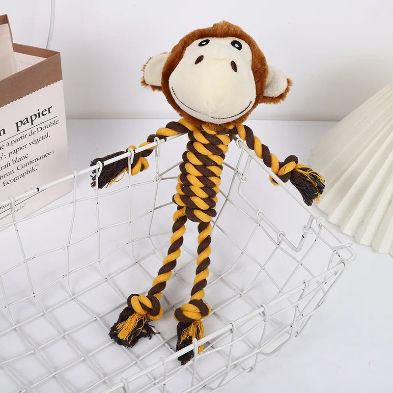 Animal-Shaped Dog Cotton Rope Chew Toys – Bite Resistant Teething Toy for Puppies & Dogs