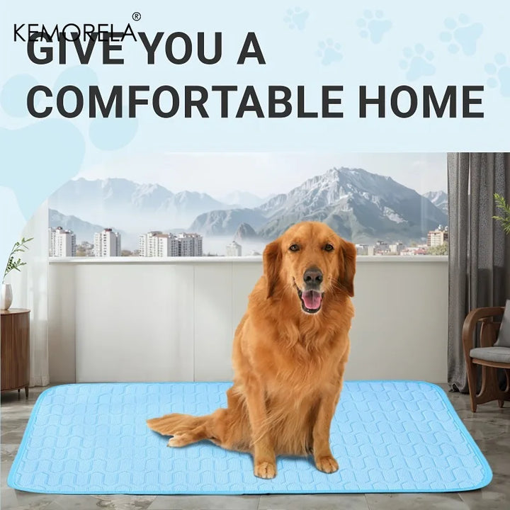 2025 Upgraded Ice-Cool Pet Cooling Mat – Sweat-Absorbent Summer Bed for Small, Medium & Large Pets (4 Sizes Available)