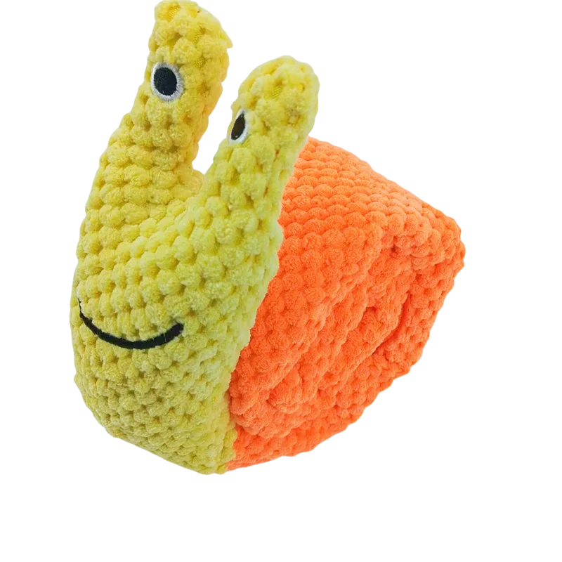 Dog Puzzle Feeder Toy – Foldable Snail Design with Squeaker
