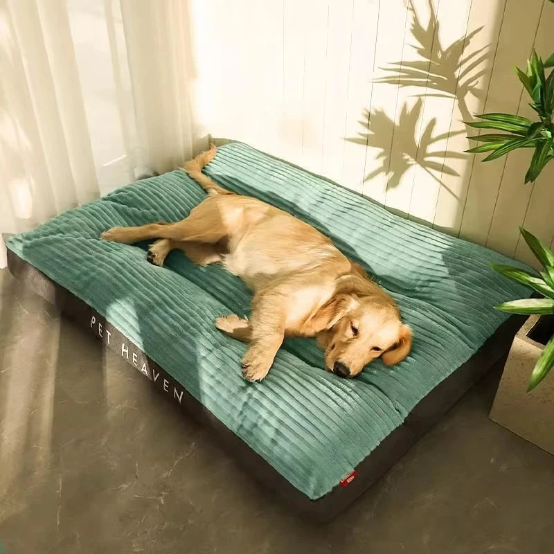Winter Warm Corduroy Dog Bed – Soft Detachable Pet Sleeping Mat for Small, Medium & Large Dogs