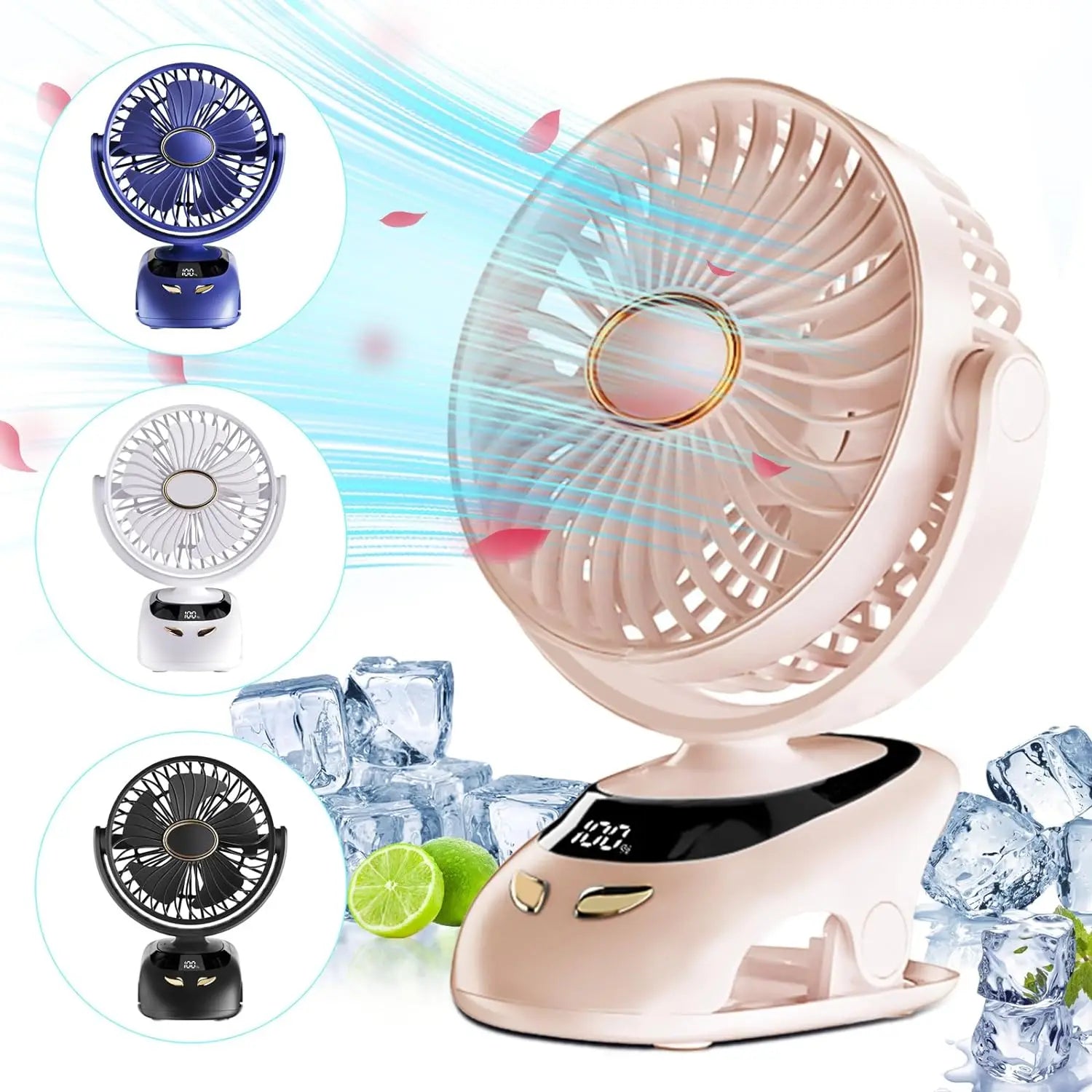 Portable USB Personal Fan for Home, Office, Travel, Bed, Stroller, Camping & Golf Cart