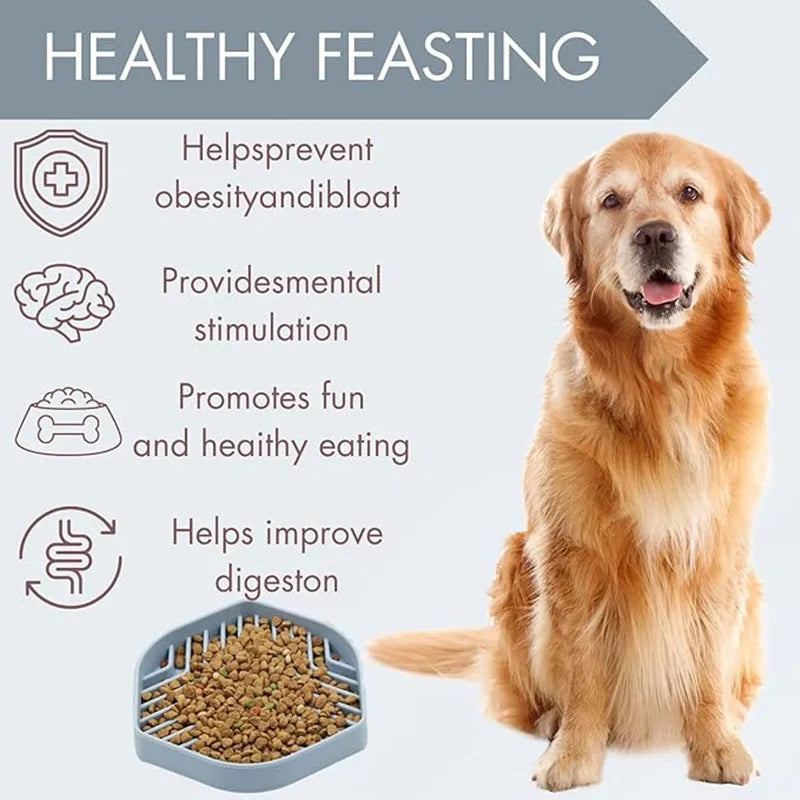 Anti-Choking Slow Feeder Bowl with Silicone Suction Cup – No-Spill Slow Food Cushion for Dogs & Cats