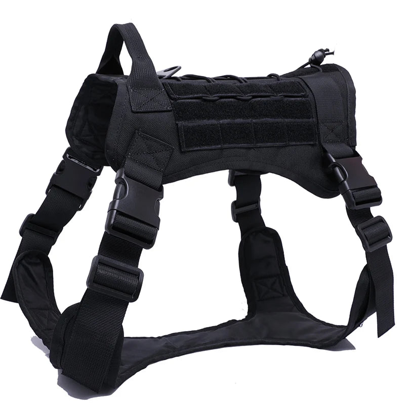Tactical Dog Harness, Leash & Collar Set – Adjustable Military Pet Vest for Medium & Large Dogs
