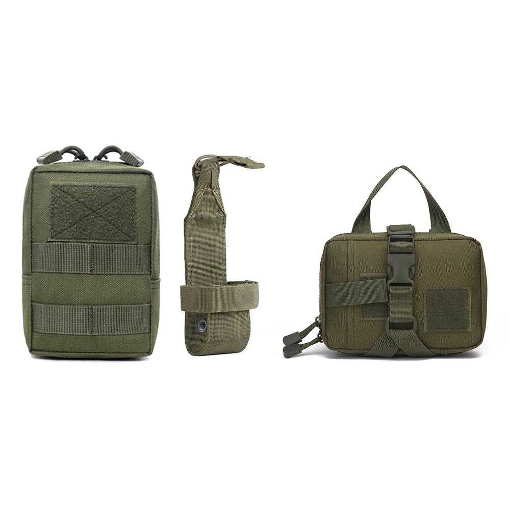 🎒 3Pcs Dog Tactical Bags Set – Molle Pouches & Bottle Holder for Harness Vests 🐾