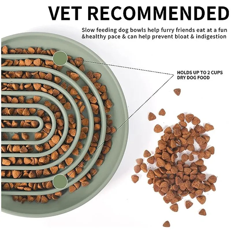 Slow Feeder Pet Bowl – Anti-Slip & Anti-Choking for Cats & Puppies 🐾🍽️