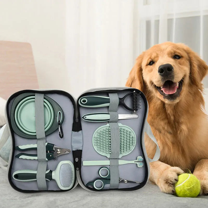 🐾 8-in-1 Dog & Cat Grooming Comb Set – All-in-One Pet Cleaning & Hair Removal Brush Kit
