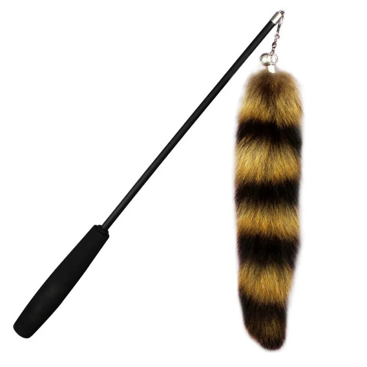 🦊 Funny Fox Hair Cat Teaser Wand – Feather Stick Toy with Replacement Head