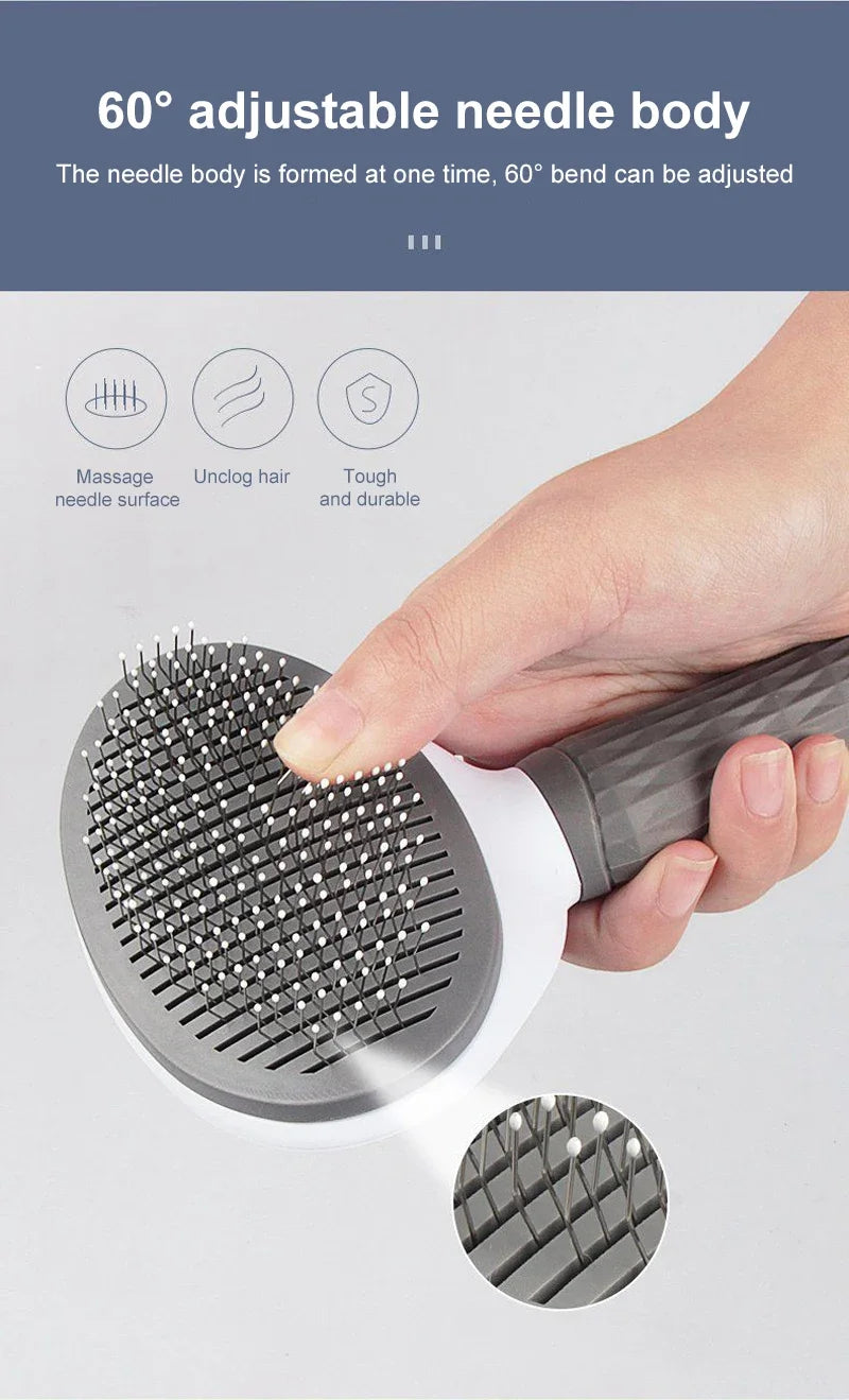 Pet Hair Remover Brush 🐾 Grooming Comb for Long-Haired Dogs & Cats