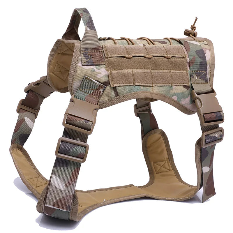 Tactical Dog Harness, Leash & Collar Set – Adjustable Military Pet Vest for Medium & Large Dogs