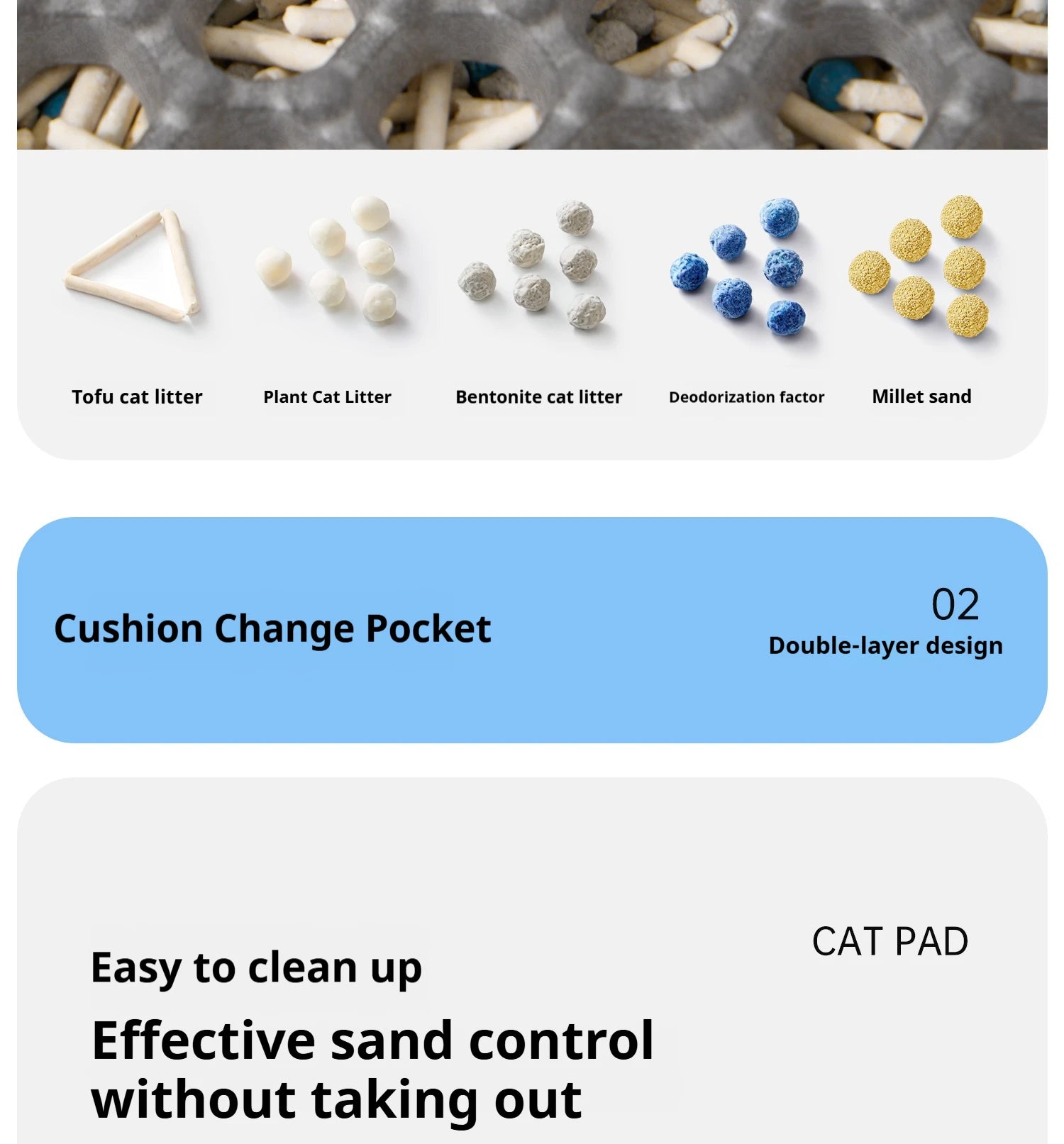 60x90cm Waterproof Double Layer Cat Litter Mat – Washable, Non-Slip Pet Toilet Mat for Litter Box Cleaning