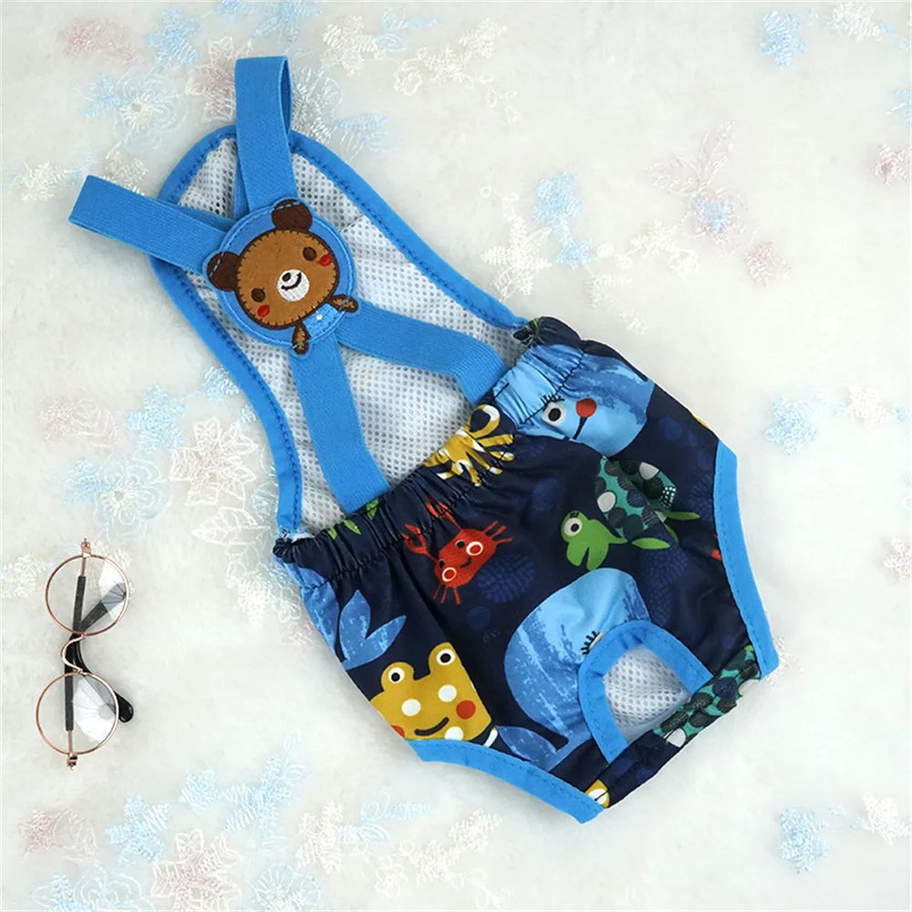 Cartoon Print Female Dog Diaper Shorts – Cute Puppy Physiological Pants