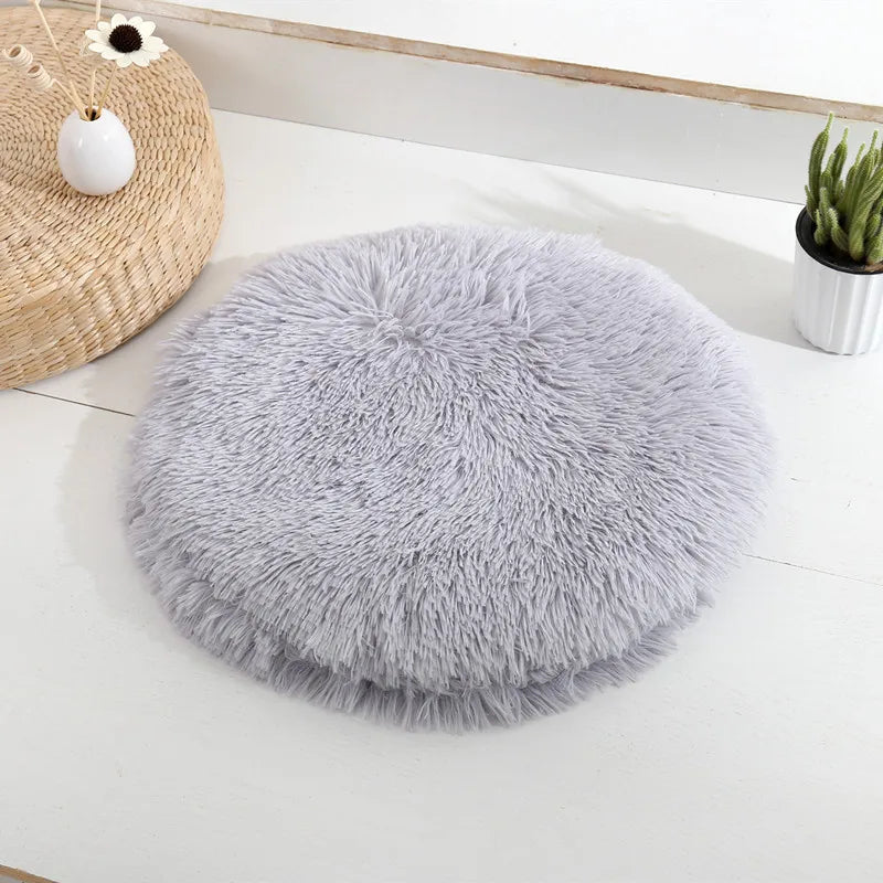 Soft Plush Round Cat Bed Mat – Cozy Fleece Sleeping Cushion for Cats & Small Dogs