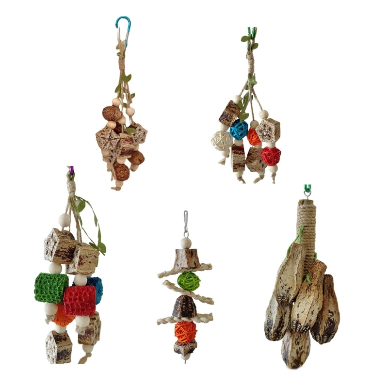 Colorful Hanging Parrot Bird Molar Toy – Chewable Bird Swing for Training and Beak Health