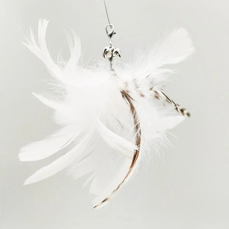 Hands-Free Cat Wand Toy with Feather & Bell – Suction Cup Interactive Toy for Kittens & Cats