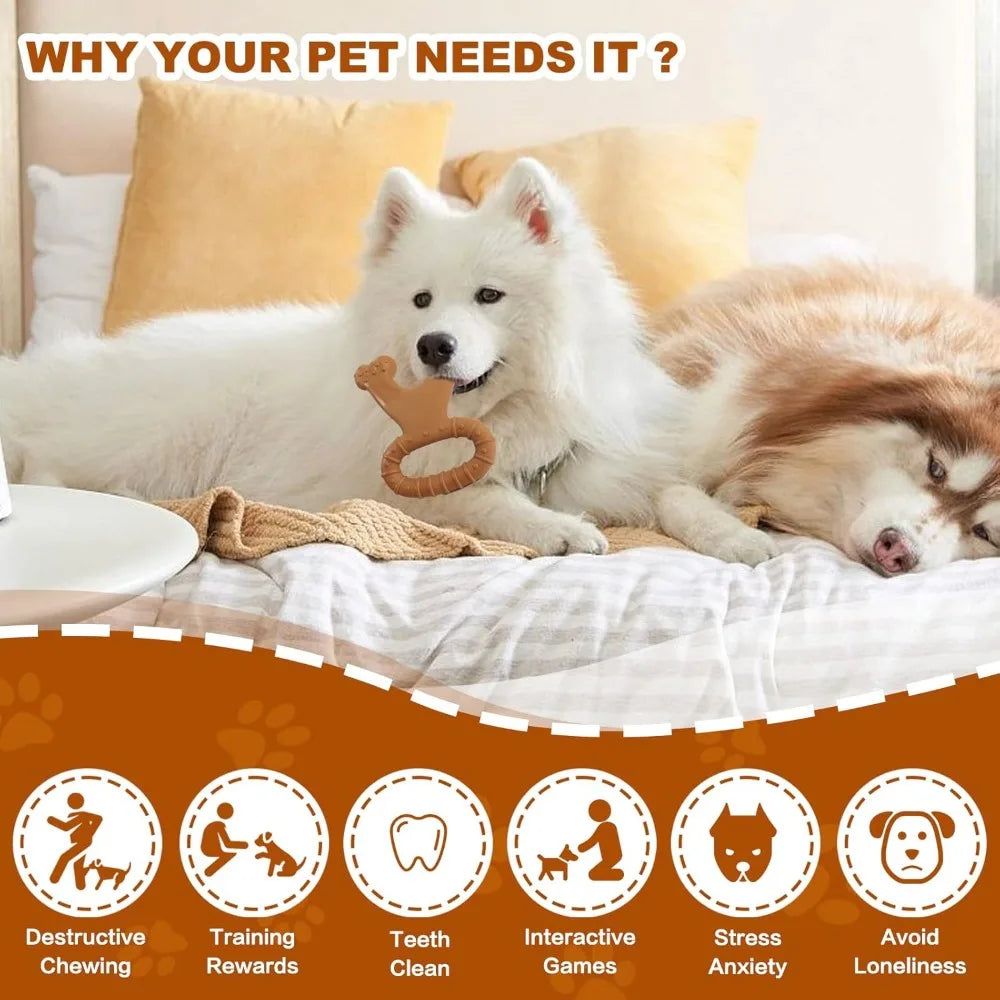 Durable Nylon Dog Chew Toy – Double Bone Shape with Beef & Bacon Flavor for Large Dogs, Teeth Cleaning & Interactive Play