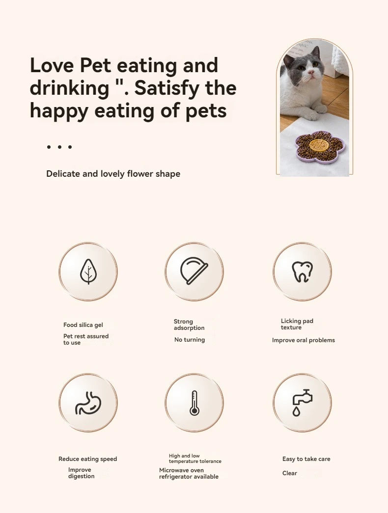 🌼 Pet Supplies Cat & Dog Licking Pad – Pentagram & Sunflower Silicone Slow Feeder Mat