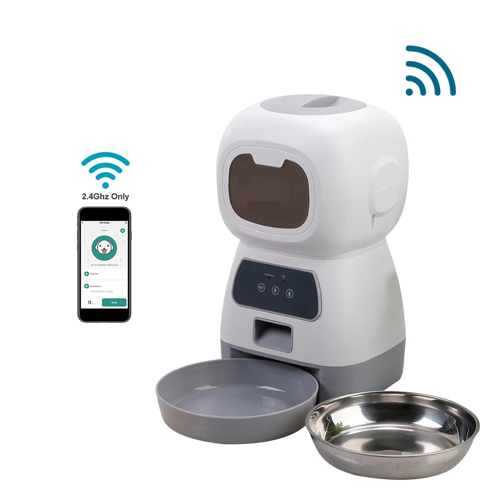 3.5L WiFi Smart Pet Feeder – Voice Recorder & Slow Feed 🐾📱