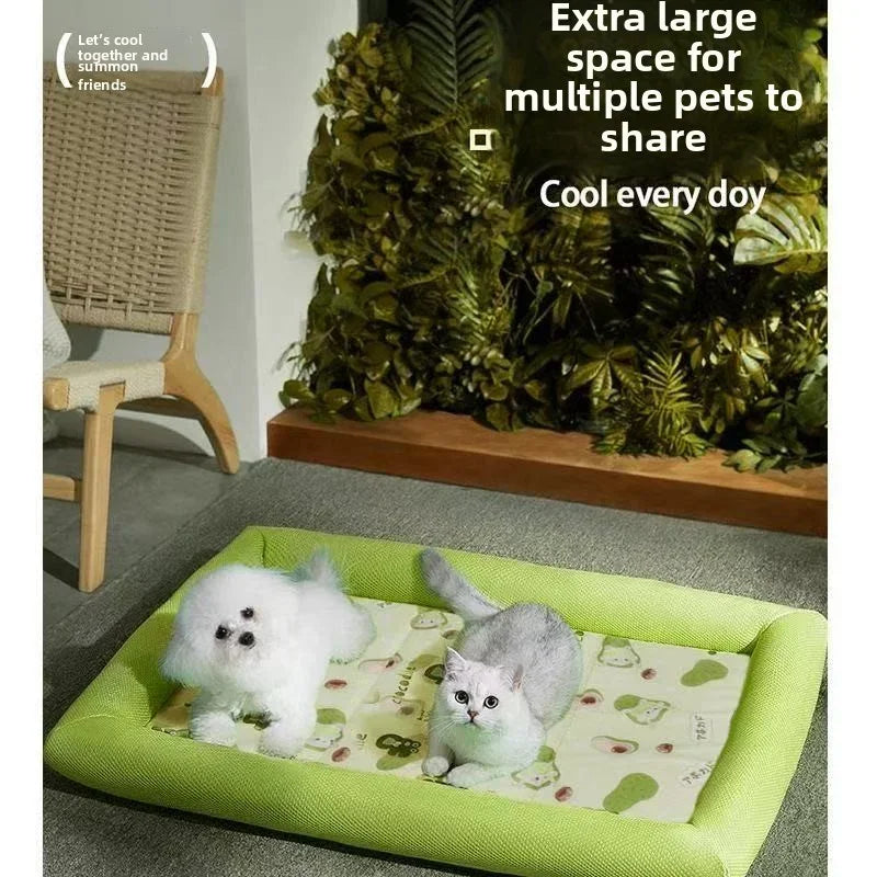 Cooling Puppy Bed – Summer Mat for Small to Large Dogs & Cats | Soft Fluffy Sofa Blanket Pet Cushion