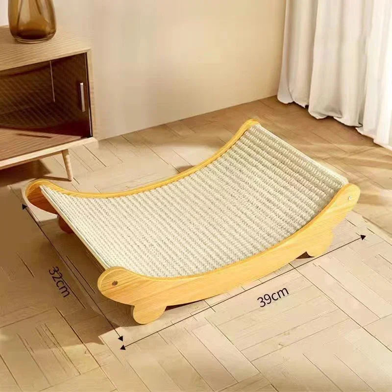 🐱 Wooden Cat Scratching Pad – Multifunction Cat Bed & Scratch Board