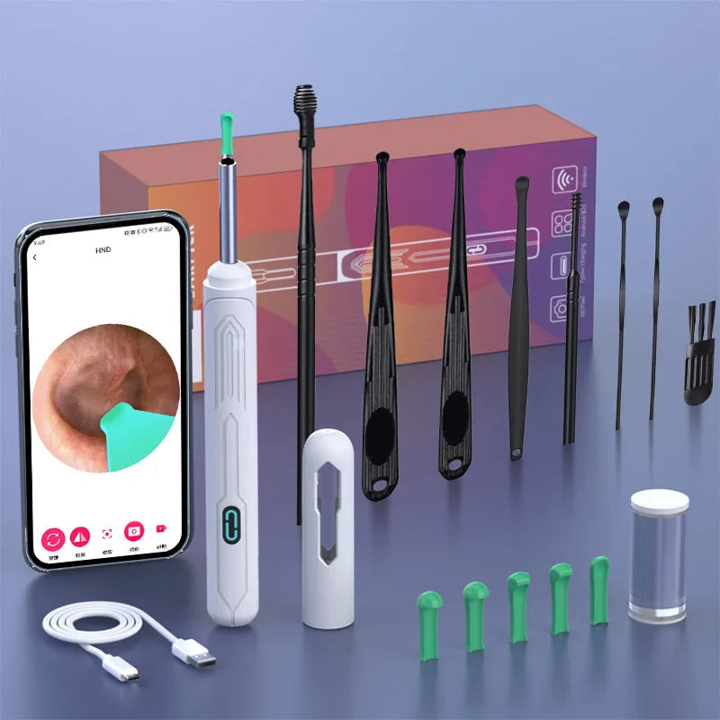 HD Ear Cleaner with Camera – NK3 Otoscope Wax Removal Tool Set with USB-C Charging & Endoscope for Ear Cleaning