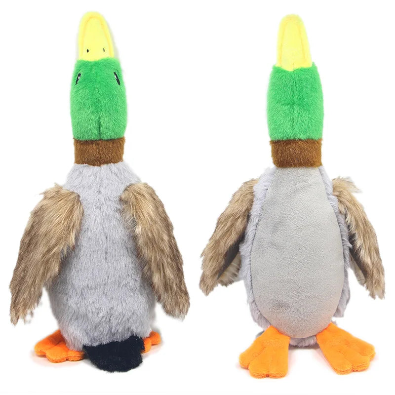 Plush Duck Squeaky Dog Toy – Chew Rope Toy for Teeth Cleaning & Play