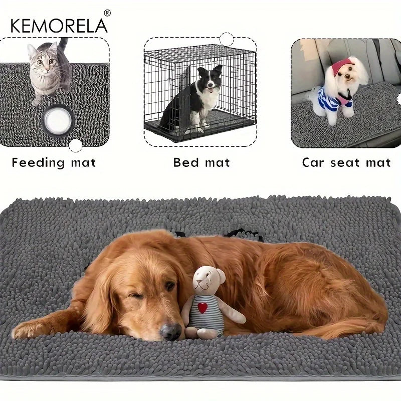 Super Absorbent Dog Mud Mat – Quick-Dry Microfiber Entry Rug with Non-Slip Backing, Washable & Easy to Clean